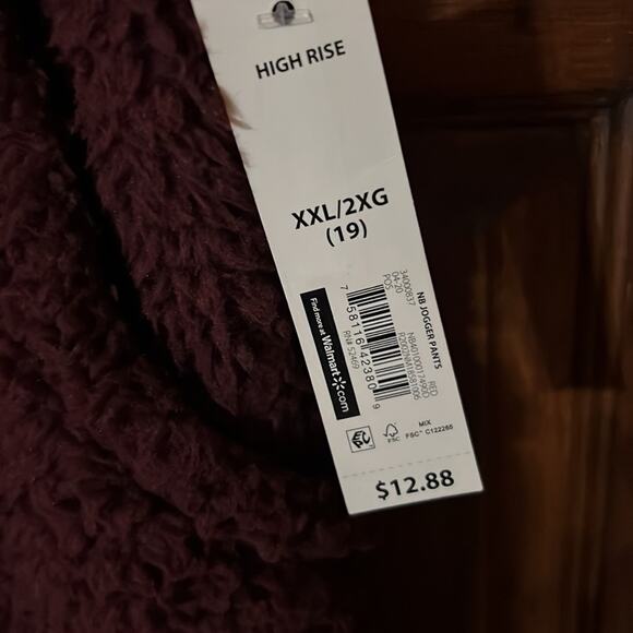 Burgundy High Rise Jogger Pajama Pant XXL NWT - Picture 4 of 5
